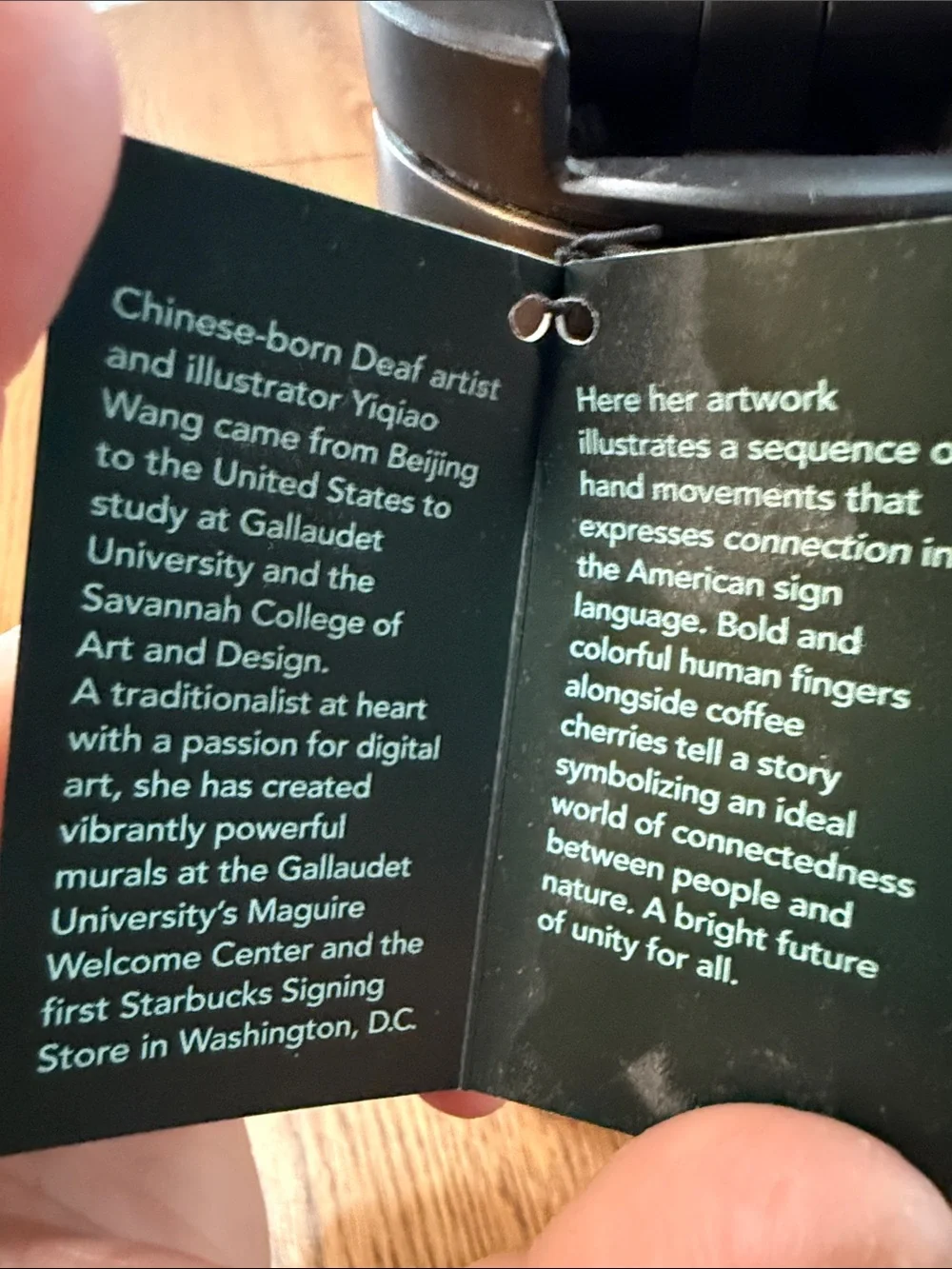 Starbucks ASL Vacuum Insulated Tumbler with Tropical Leaf Design 16oz